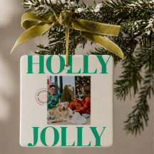 Djupmodern familjefoto Söt stämpel Julkort