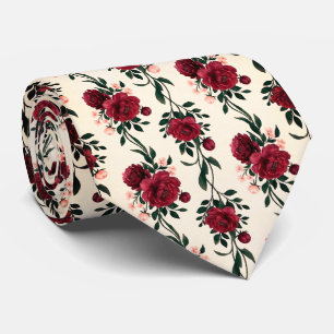 Djupröd Ros Blommig Slips