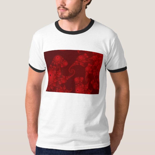 Djupröd sjöhästarhjord T-shirt (Framsida)