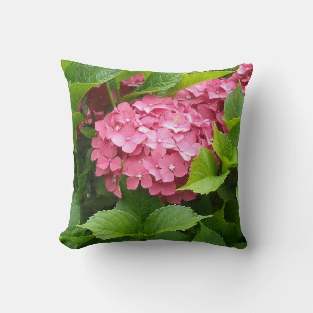 Djuprosa Hydrangeor Kudde (Framsida)