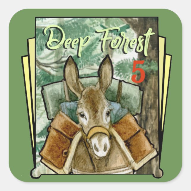 Djupskog 5 fyrkantigt klistermärke (Framsida)