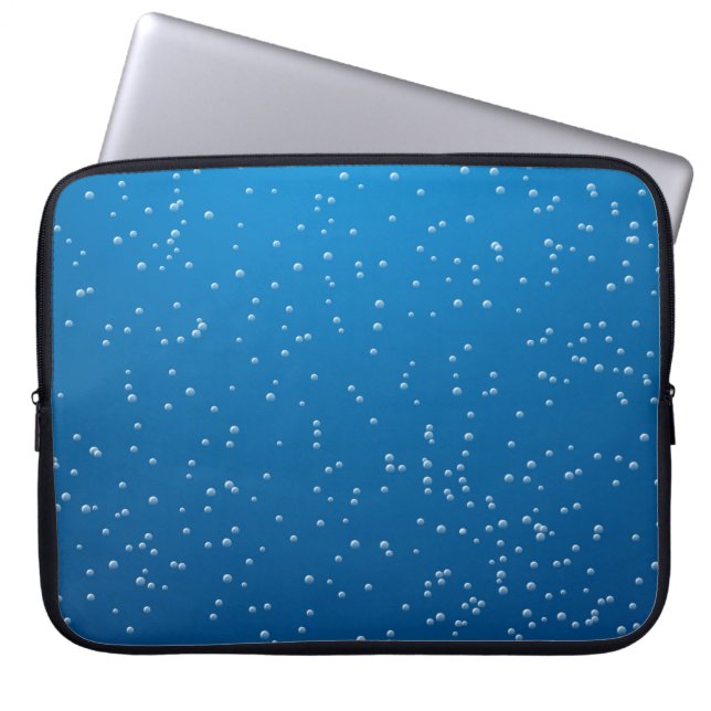 Djupt Blått Vatten och Små Bubblor Laptop Sleeve (Framsidan)