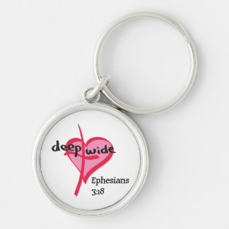 Djupt & brett rund silverfärgad nyckelring