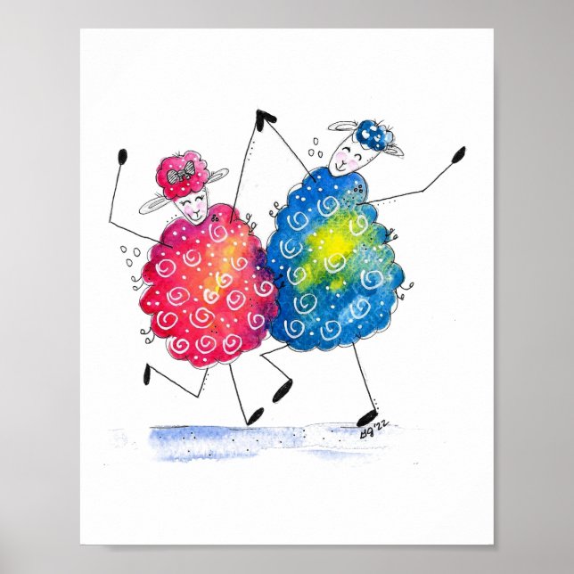 Djupt dantande får poster (Framsidan)