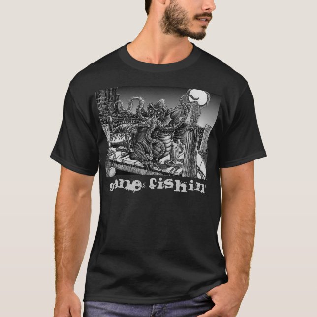 Djupt ett borta fiske t-shirt (Framsida)