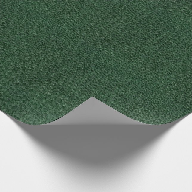 Djupt - grön Burlapstruktur Presentpapper (Hörn)