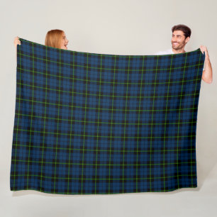 djupt - grön tartan för rand för svart för fleecefilt
