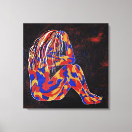 Djupt i tanke canvastryck