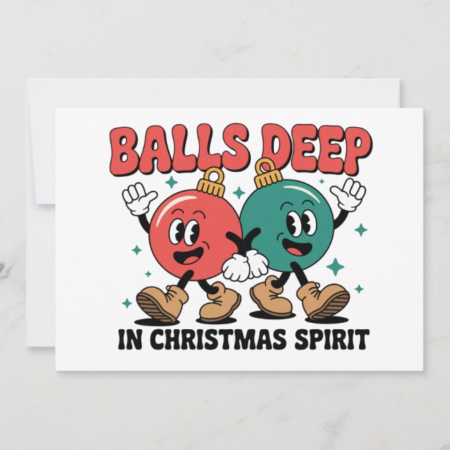 Djupt inne i jul Sarksastisk smutsig humor Julkort (Framsida)