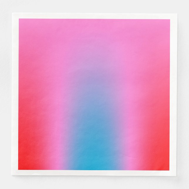 Djupt Magenta Rosa till Red & Blue Auric Ombre Pappersservett (Framsida)