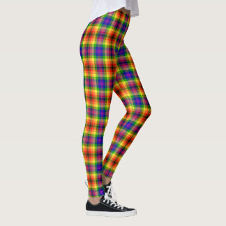 Djupt regnbåge Tartan inbäddad Leggings