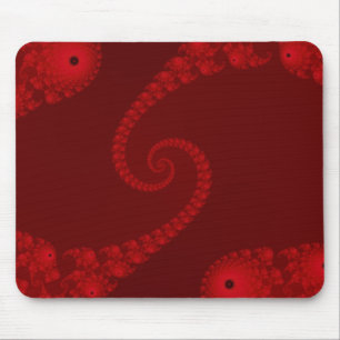Djupt - röd dubblaspiral Mousepad Musmatta
