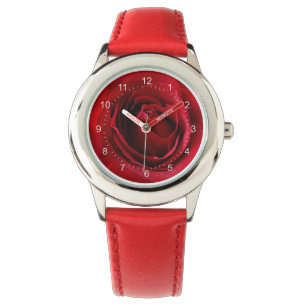djupt röd ros armbandsur