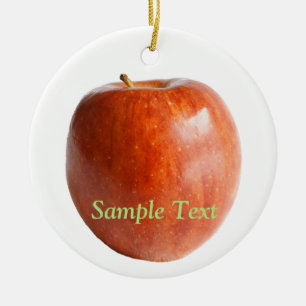 Djupt rödäpple julgransprydnad keramik
