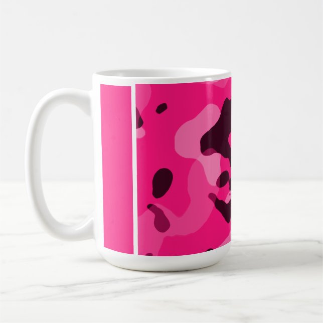 Djupt - rosa Camo; Kamouflage Kaffemugg (Vänster)