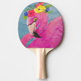 Djupt Rosa Flamingo med friskt fett Pingisracket