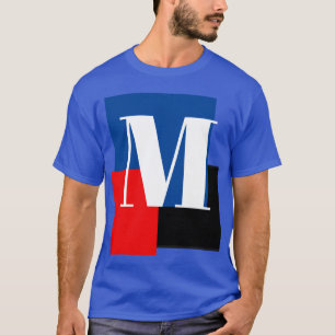 Djupt Royal Initial Brev Monogram Modern Snyggt T Shirt