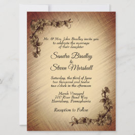 Djupt Rustika Blommig Bröllopsinbjudan Inbjudningar