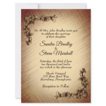 Djupt Rustika Invitation för Bröllop med Blommor