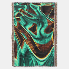 Djupt tvinnade band akvamarin och kaffeodlingar filt