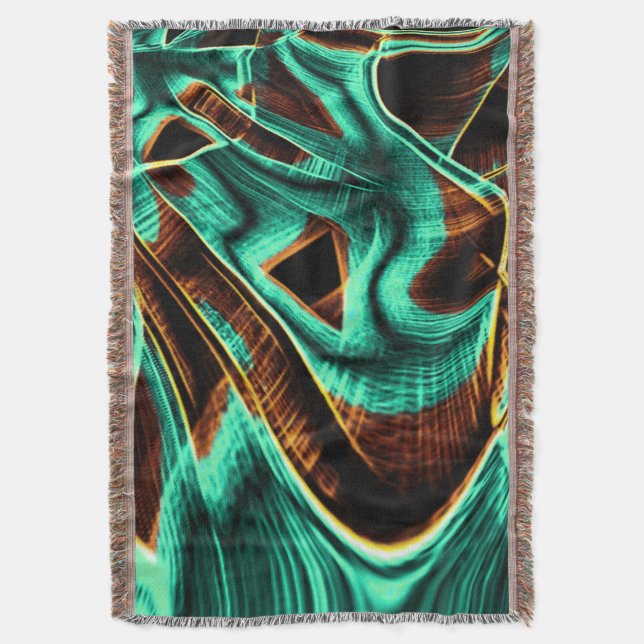 Djupt tvinnade band akvamarin och kaffeodlingar filt (Framsidan Vertikal)