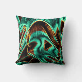 Djupt tvinnade band akvamarin och kaffeodlingar kudde