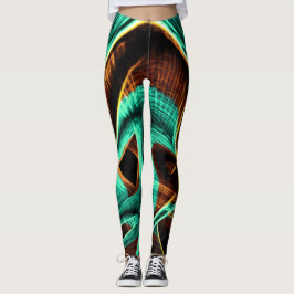 Djupt tvinnade band akvamarin och kaffeodlingar leggings