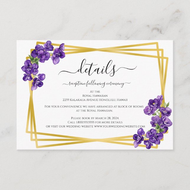 Djupt Violetta Violetter Inneslutningskort Tilläggskort (Framsida)