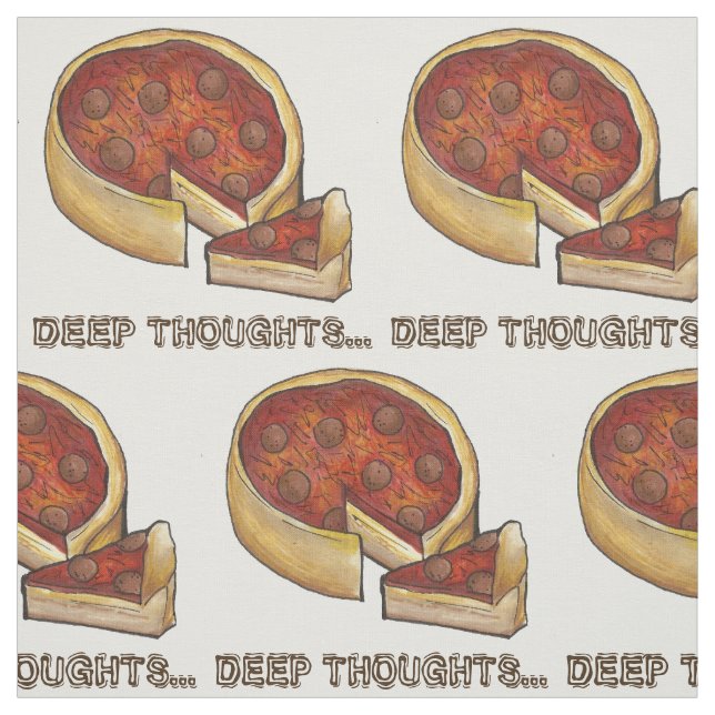 Djuptänka Deep Dish Pepperoni Pizza Foodie Tyg (Provkarta)