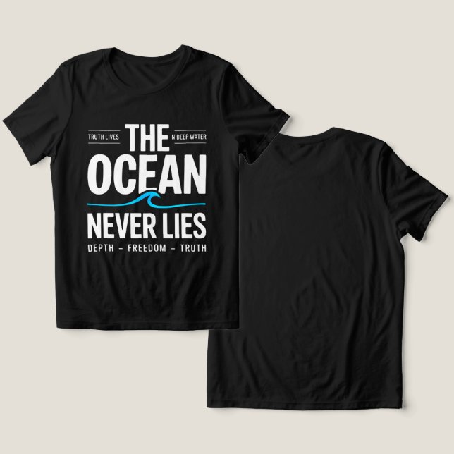Djuptvattenssurfarepresent till kvinnor t shirt (Design fram och bak)