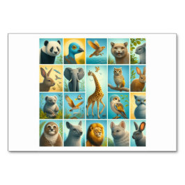 Djur (동 물) - koreanska Flash-kort Bordsnummer