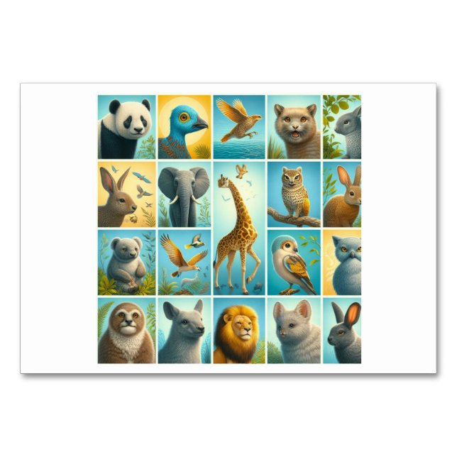 Djur (동 물) - koreanska Flash-kort Bordsnummer (Framsidan)