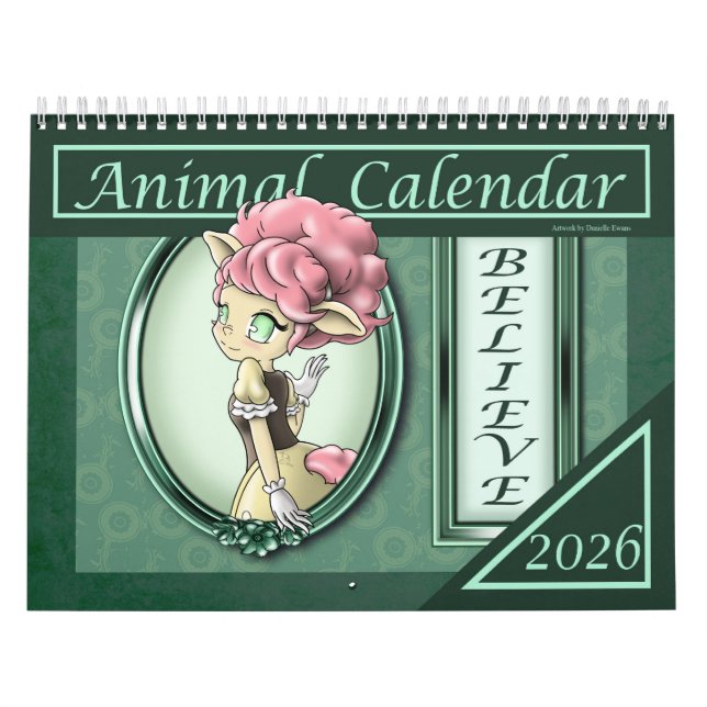 Djur 2026 Positive Calendar Kalender (Omslag)
