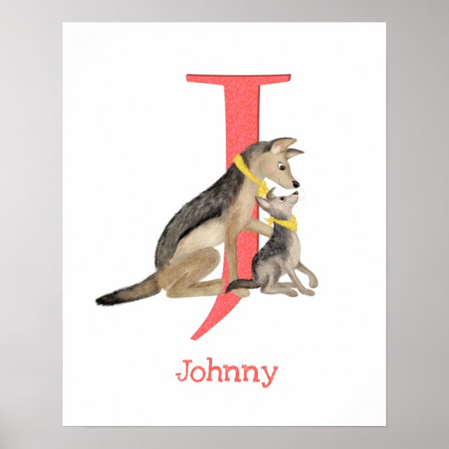 Djur ABC J är för schakal utskrift Poster (Framsidan)