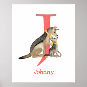 Djur ABC J är för schakaltryck Poster