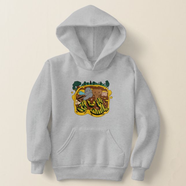 Djur åker till skolan med buss i skogen flickor t shirt (Laydown)