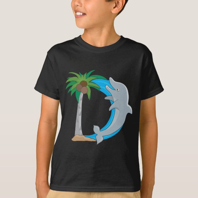 Djur alfabetdelfin t shirt (Framsida)
