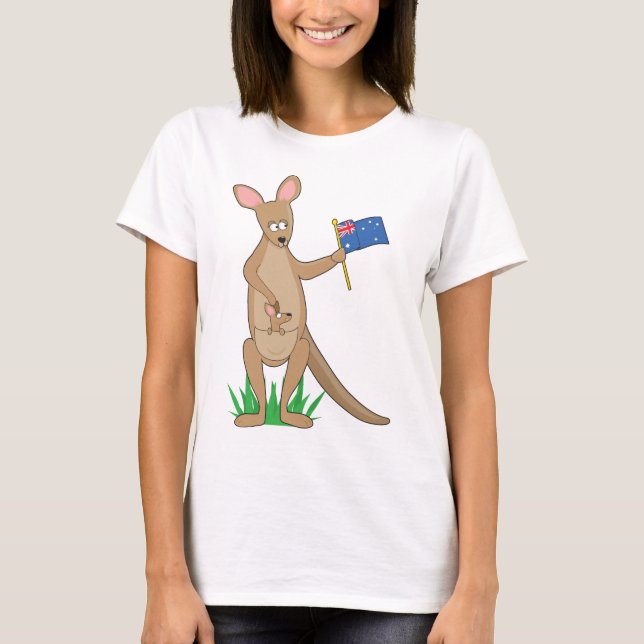 Djur alfabetkänguru t-shirt (Framsida)