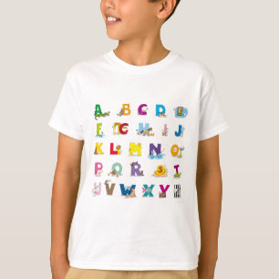 Djur alfabetskjorta tee shirt