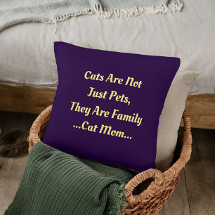 Djur älskare anpassad söt kattcitat på lila kudde