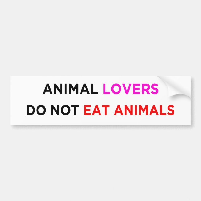 djur älskare äter inte djur med vegan bildekal (Framsidan)