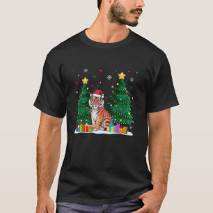 Djur älskare Bengal Tiger Santa Hat Ugly Christma T Shirt