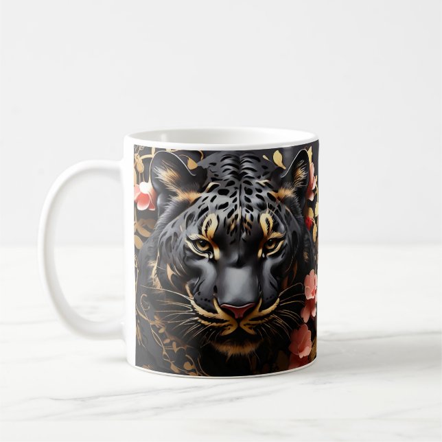 Djur älskare Big Cat Wildlife Safari Predators Kaffemugg (Vänster)