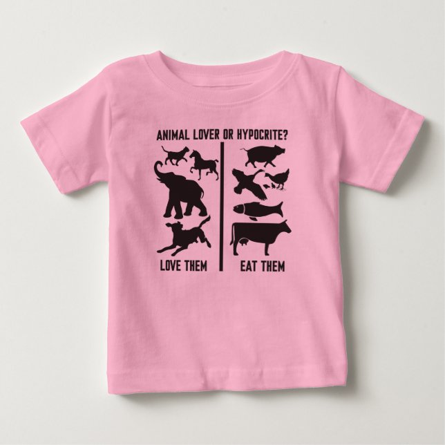 Djur älskare eller Hypocrite? Tee Shirt (Framsida)