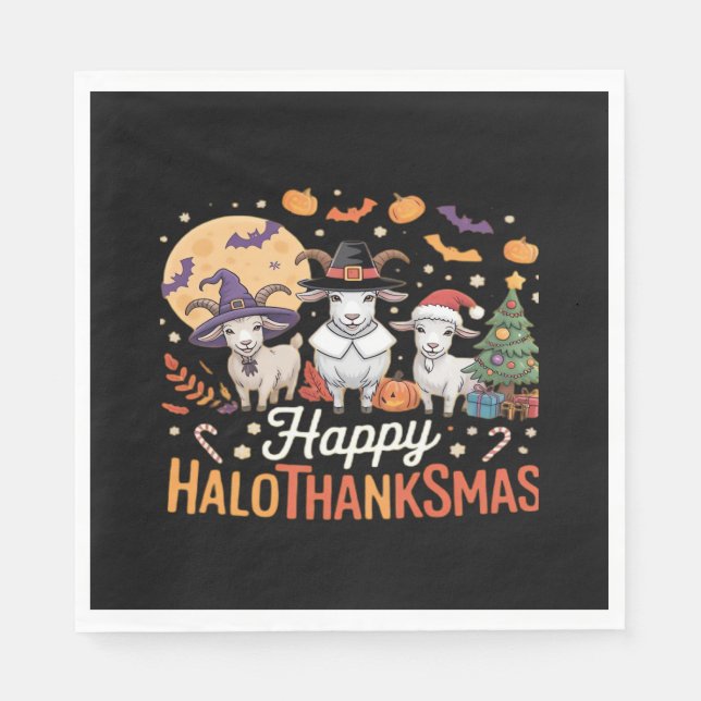 Djur älskare Owners Lycklig Hallothanksmas Essenti Pappersservett (Framsidan)