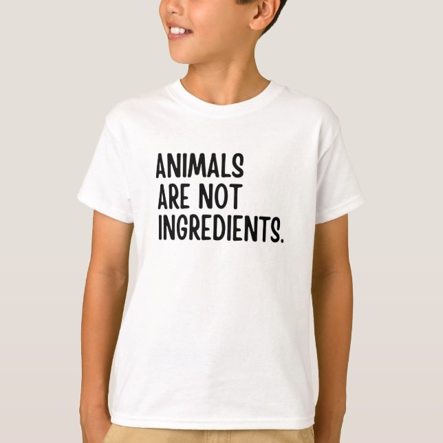 Djur är inte beståndsdelar t shirt (Framsida)