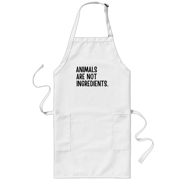 Djur Är Inte Ingredienser Långt Förkläde (Framsidan)