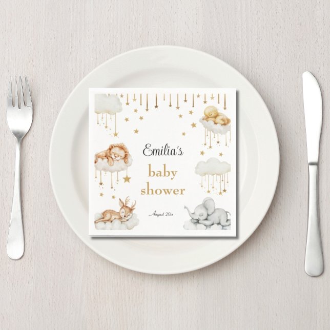 Djur av arten Guld Starry Himmel Sleeping Animals Pappersservett (Skapare uppladdad)