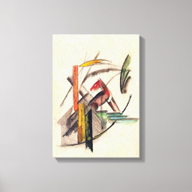 Djur av Franz Marc, Vintage Expressionism Konst Canvastryck (Framsida)