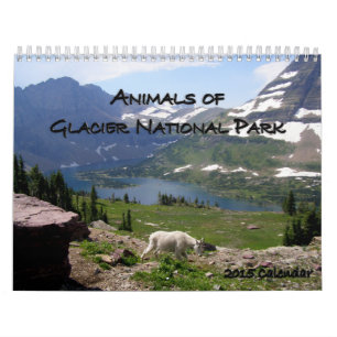 Djur av kalendern för glaciärnationalpark 2015 kalender